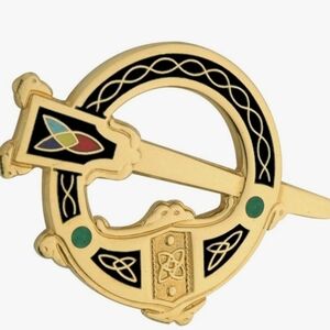 Solvar Gold Plated Black Irish Tara Brooch